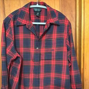 Women’s Ralph Lauren Red and Blue Plaid Casual Shirt